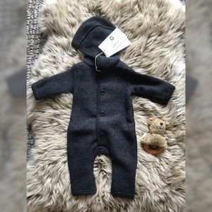 NWT Disana black boiled wool “walking overalls”